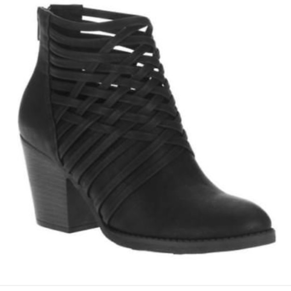BIG BUDDHA Black Woven Ankle Boots